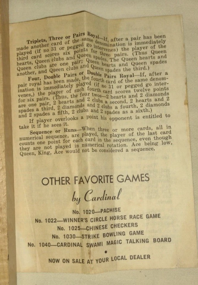 Винтажная деревянная доска для кроватки на 2 игрока 1950-е Cardinal's - Изображение 4 из 4