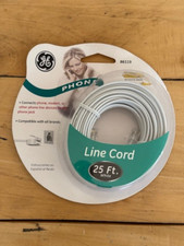 GE New White Phone Cord 25ft Telephone Wire Line NEW General Electric 86119