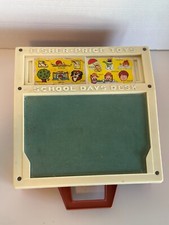 Vintage Fisher Price School Days Desk Retro Learning Toy Chalkboard 1972