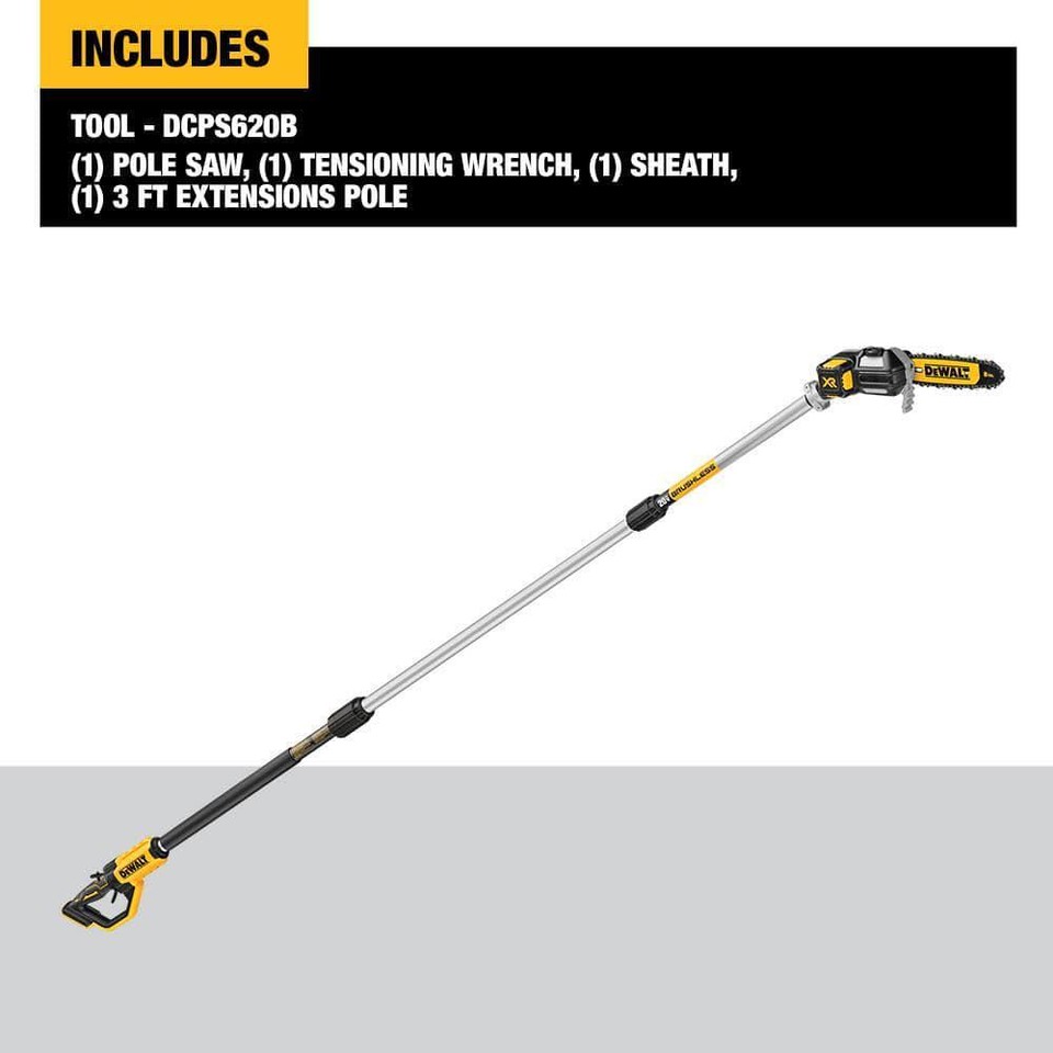 DEWALT Pole Chainsaw/ Pruner 20V MAX Cordless Battery (34 Link) w/ Bar