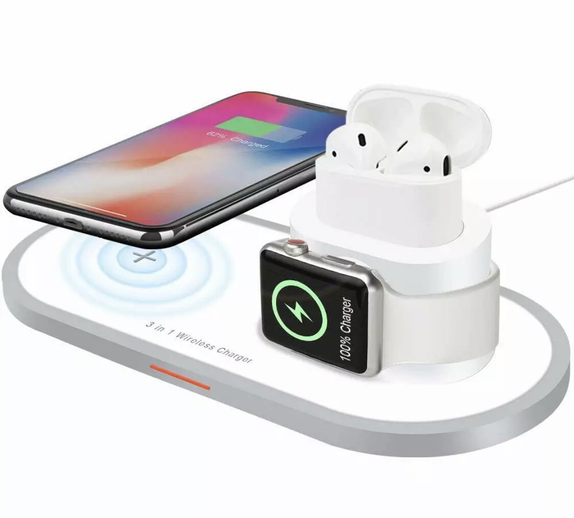 AUDON 3-in-1 Fast Wireless Charging Pad for Phone, Watch & Earbuds-image