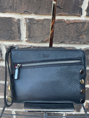 NWT Hammitt Nash Small 2 Crossbody Wristlet Black Pebble Leather