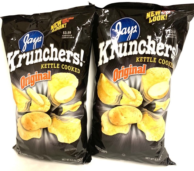 JAY'S BIG BAG JALAPENO KRUNCHERS Potato Chips 2 Pack 8oz bags for sale