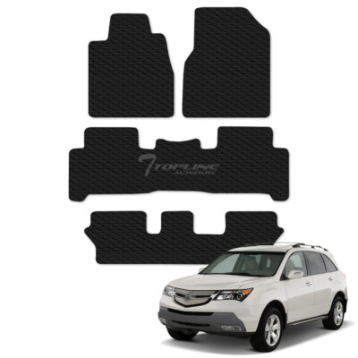 Topline For 2007-2012 2013 Acura MDX Honeycomb Rubber All Weather Floor Mats 4pc