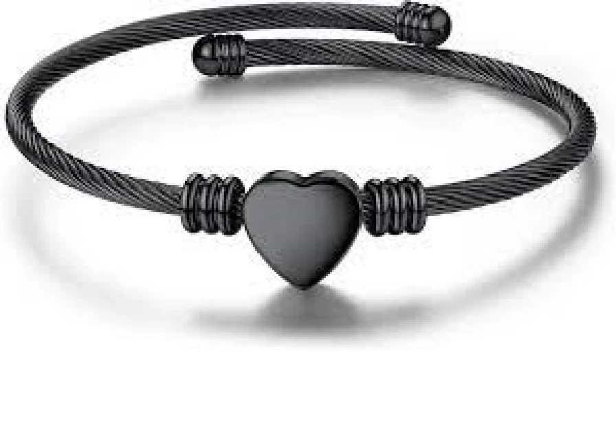 Hermoso Brazalete U7 Corazón Dije Brazalete Abierto Amor Corazón-REGALO Foto 2 de 4