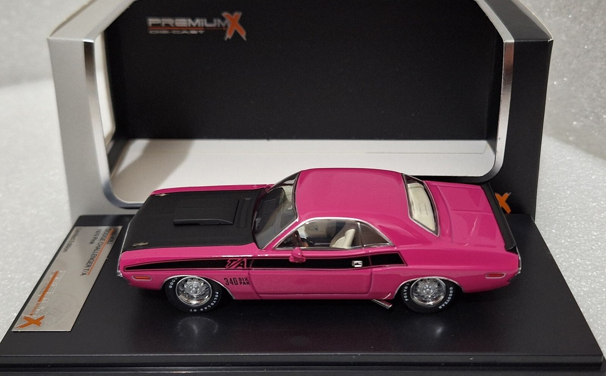 2) Dodge Challenger T/A 1970 Pink 1:43 Premium-x IXO PRD408J