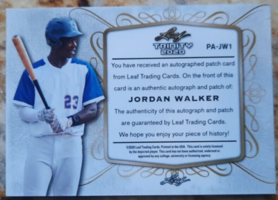 2020 LEAF TRINITY ROOKIE PATCH AUTO JORDAN WALKER-ST LOUIS 