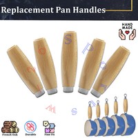 Le Creuset Pan Replacement Sturdy Wooden Handle with Stainless Steel Ferrule