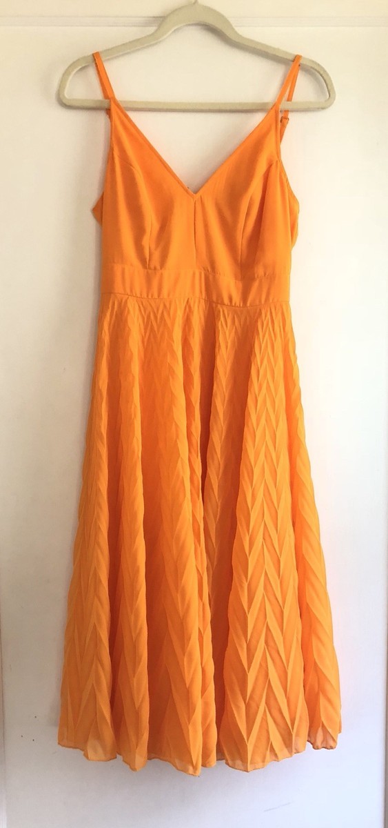 asos orange pleated dress ASOS Design exaggerated pleated sleeve bias Maxi Dress in Orange