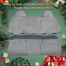 For 1999-2002 Ford F250 F350 F450 F550 Xl Full Bench Seat Cover Leather Med Gray