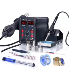 Silverflo 8586D-II Digital  Soldering Iron Station Kit Hot Air Rework Station