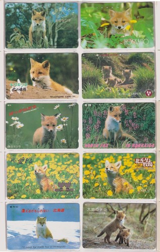 LOT de 20 télécartes JAPON - ANIMAL RENARD - HOKKAIDO FOX - JAPAN phonecards - Foto 2 di 2