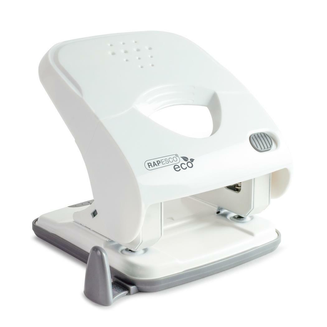 Rapesco 1524 ECO X5-30ps Less Effort 2 Hole Punch, 30 Sheet Capacity | Soft White - Image 2