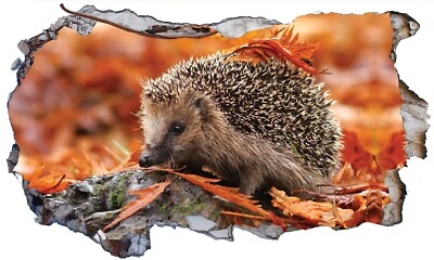 3D Wand Smash Herbst Igel selbstklebend Aufkleber Abziehbild Druck Grafik Poster