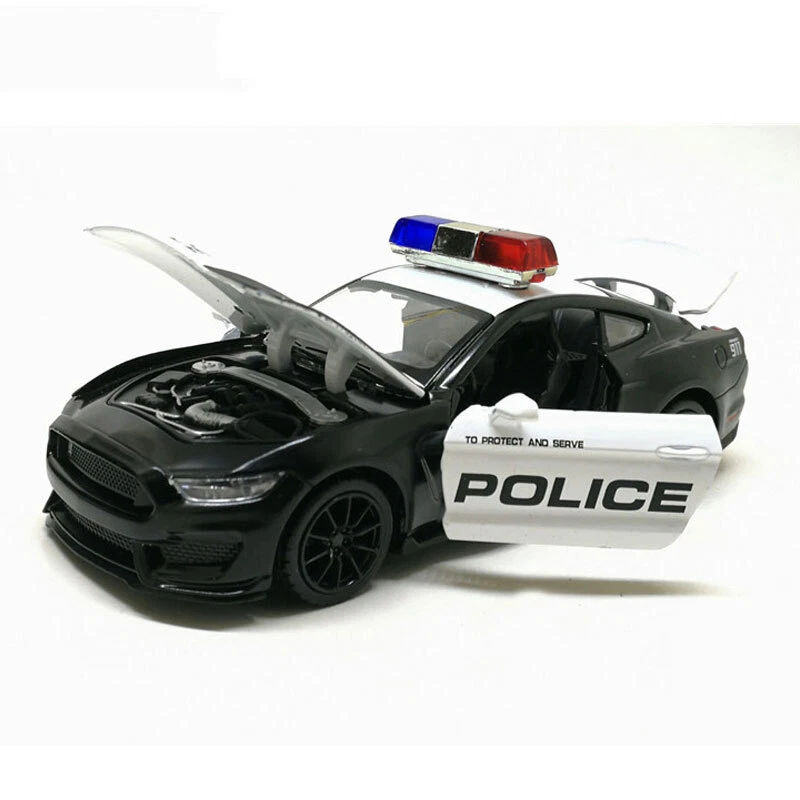 1/32 Scale Ford Mustang Shelby GT350 Police Car Model Diecast Toy Vehicle Kids - Image 3 of 4