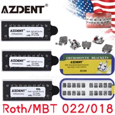 AZDENT Dental Orthodontic Monoblock Bracket Metal Braces Mini Roth/MBT 022/018  