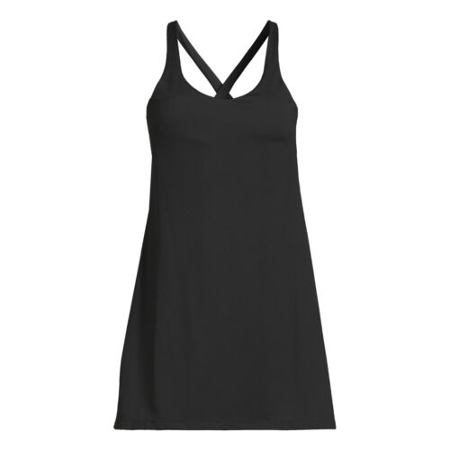 Avia Black Athletic Dress with built in bra and drop bottom shorts, NEW, Size M
