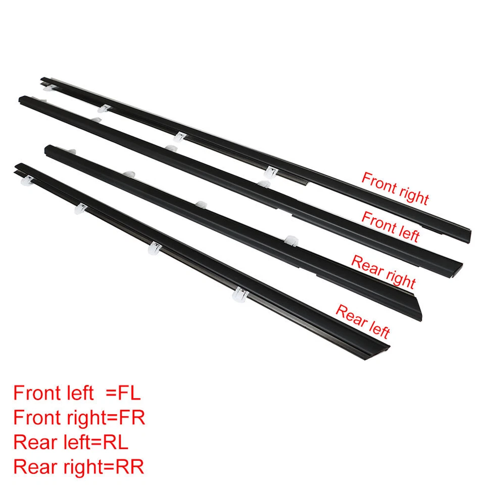 For 2012-2015 Honda Civic Sedan 4Pcs Weatherstrip Window Moulding Trim Seal Belt Foto 3 de 4