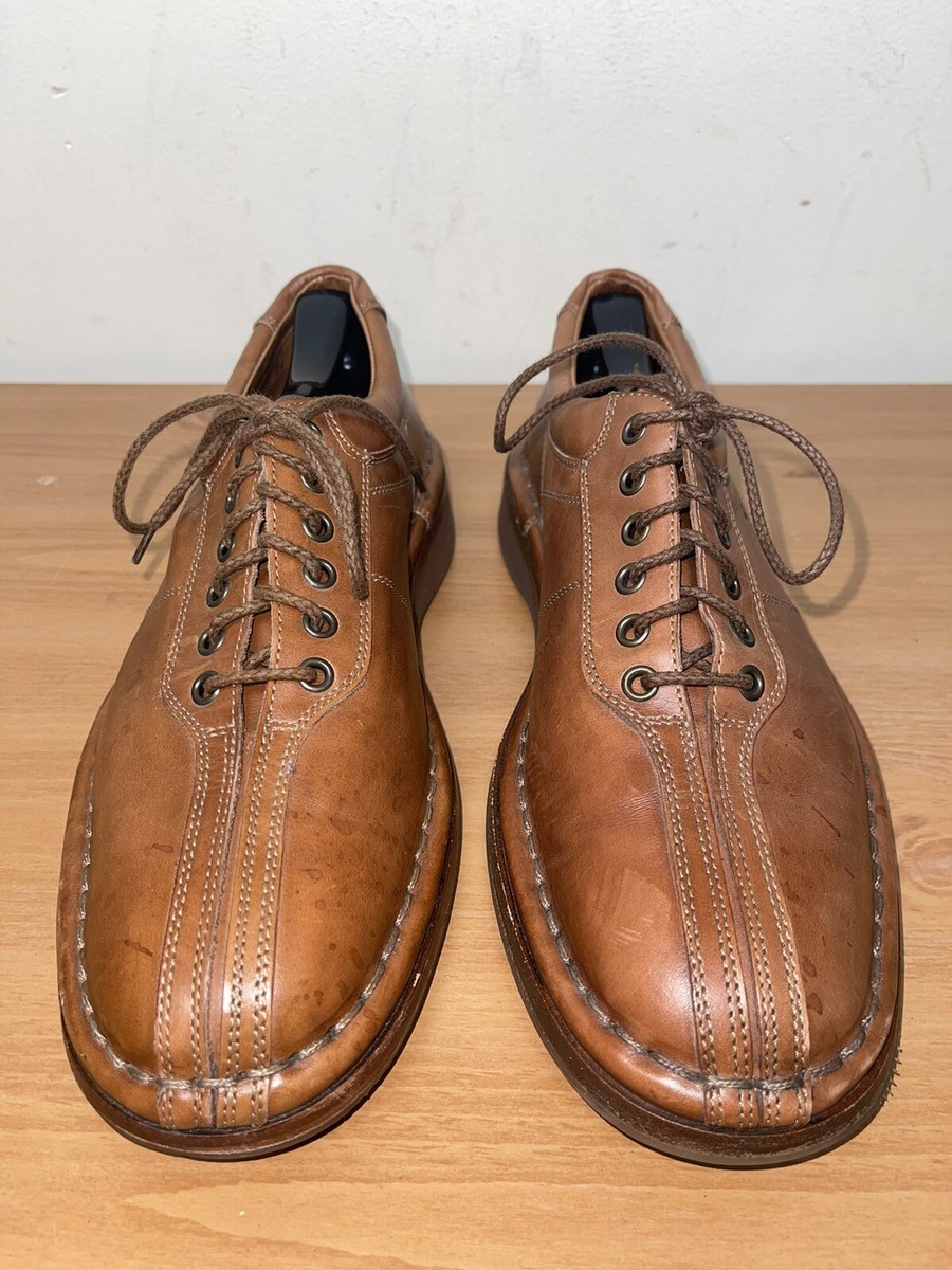 LNC Allen Edmonds Torino Brown Leather Split Toe Casual Oxford