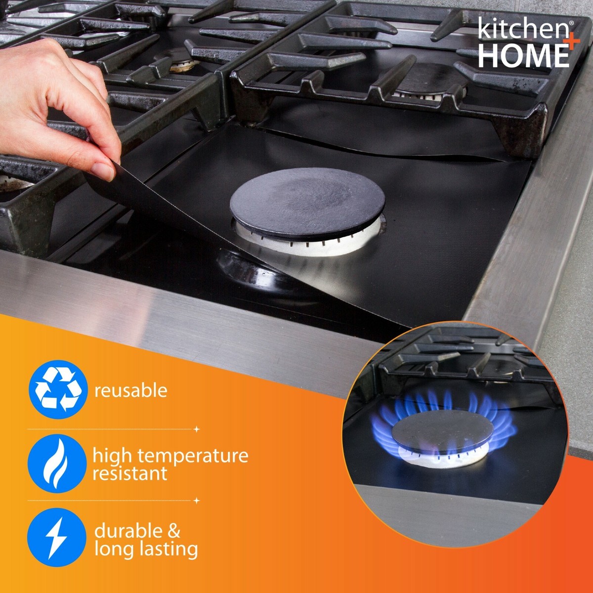 Stove Top Protectors – Nonstick Heavy Duty Reusable Gas Burner Liners | eBay