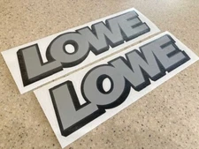 LOWE Vintage Fishing Boat Decal SILVER and BLACK 12" Vinyl + FREE Shipping!