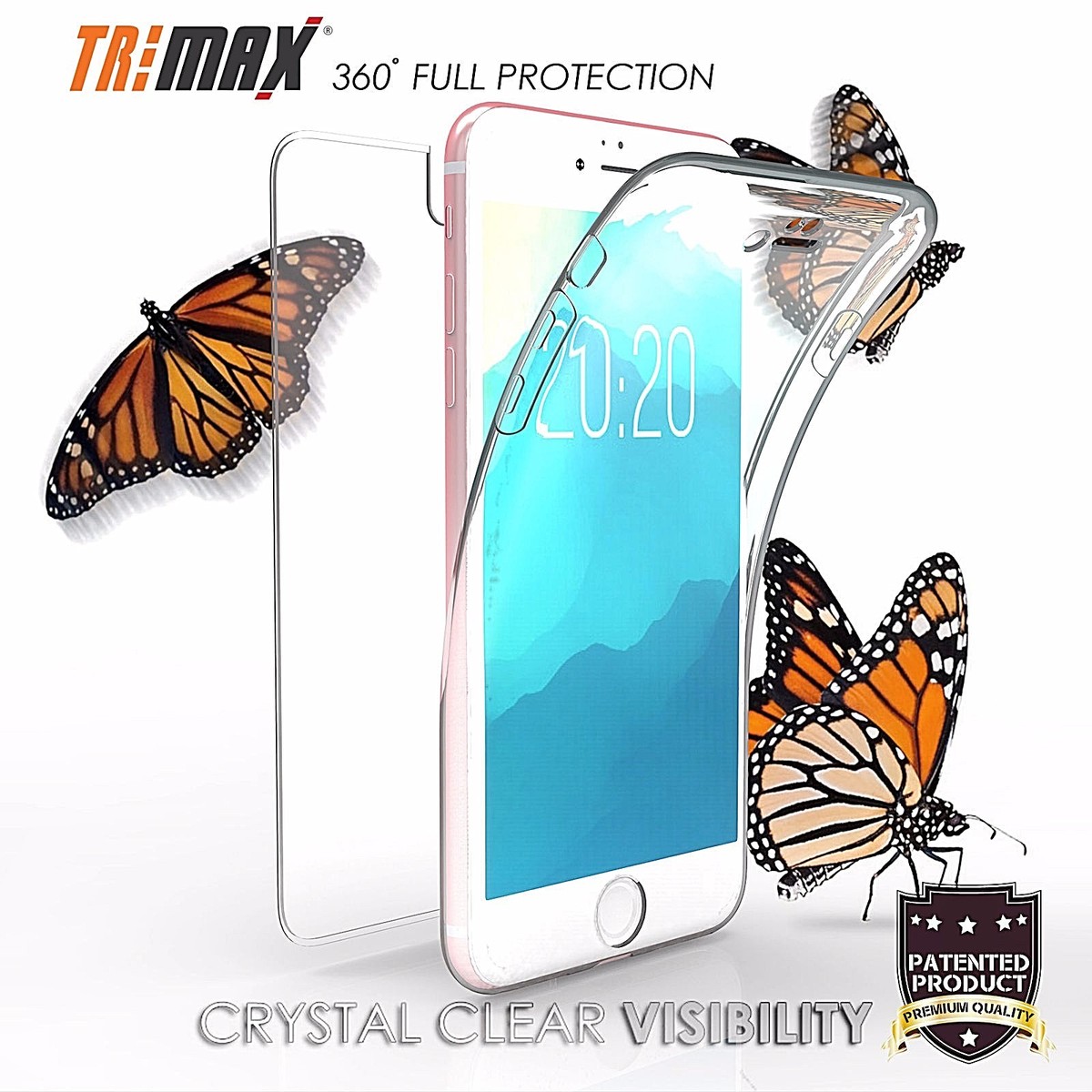 For iPhone Plus,7 Plus Tri Max 360 Scratch Resistant Full Body Wrap Clear  Case - Main Image