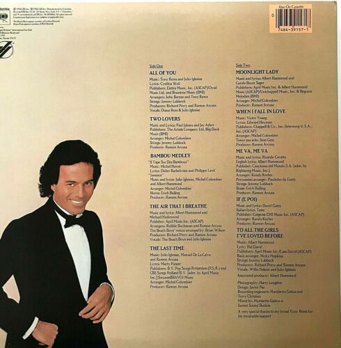 JULIO IGLESIAS "1100 Bel Air Place" Vinyl LP - Original 1984 Columbia QC 39157 - Picture 2 of 6