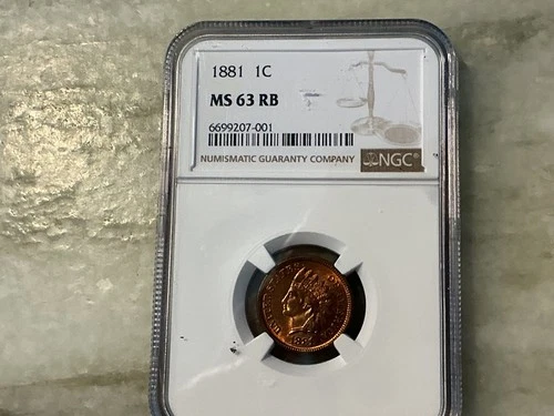 1881 Indian Head Cent MS63 RB