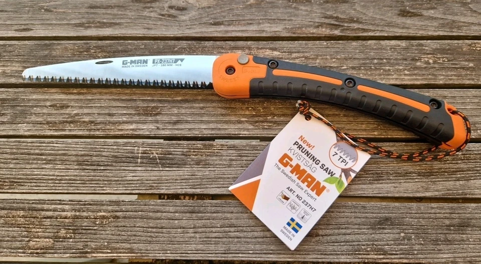 G-MAN PX-237H7 Profi-Klappsäge 180mm Schwedenstahl 7 TPI Handsäge Garten NEU - Bild 4 von 4