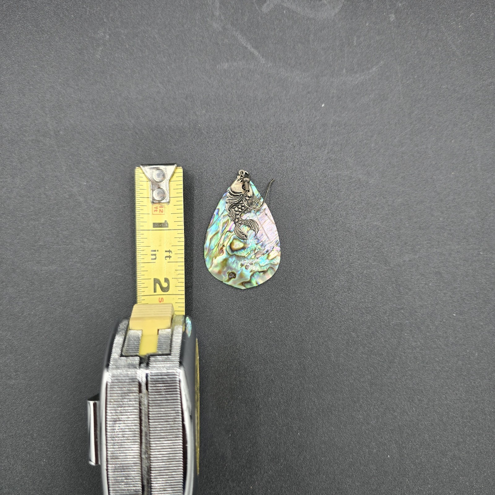 Vintage Earrings Dangle Abalone Shell Jewelry Fish - image 11