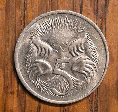 1974 Australia 5 Cents Queen Elizabeth II, Ant Eater (Animal) 2.83