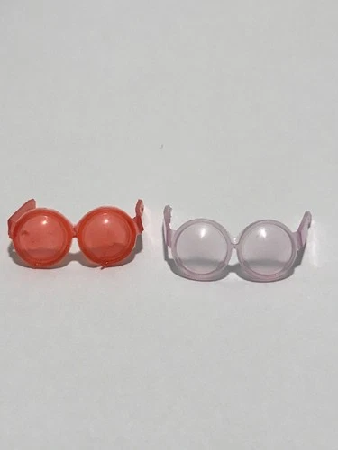 Vintage Barbie Francie Skipper Lavender & Rose SUNGLASSES ROUND GLASSES - 2 PR.