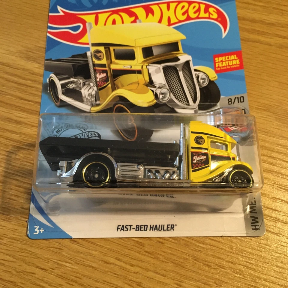 HOT WHEELS 2019 207 YELLOW TREASURE HUNT TH & 2021 83 TEAL FAST BED HAULER 4 Pcs - Image 2 of 4