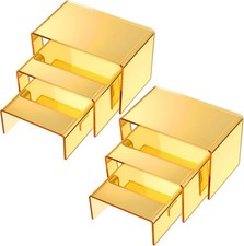 2 Sets Acrylic Display Risers Gold Small