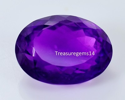 10.7 Ct 9X12X16 Natural Deep Purple Amethyst faceted Oval Gemstone KA-490