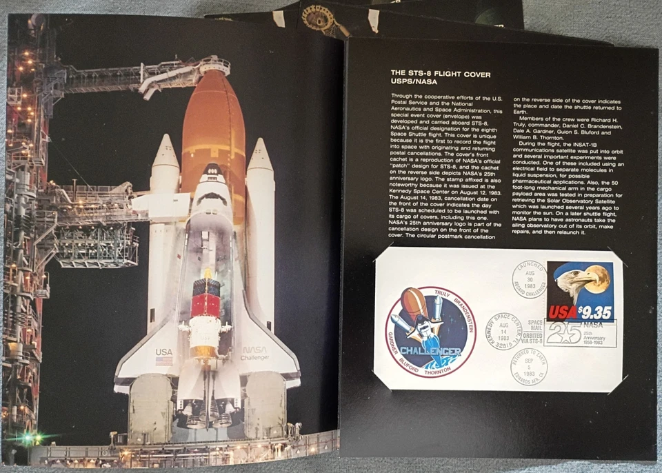 4 STS-8 1983 NASA Cover Stamps #1904  Flown on Challenger - Image 3 of 4