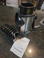 SUSTEAS Rotary Cheese Grater w/Handle &6 Blades, Round Slicer & Vegetable Grater