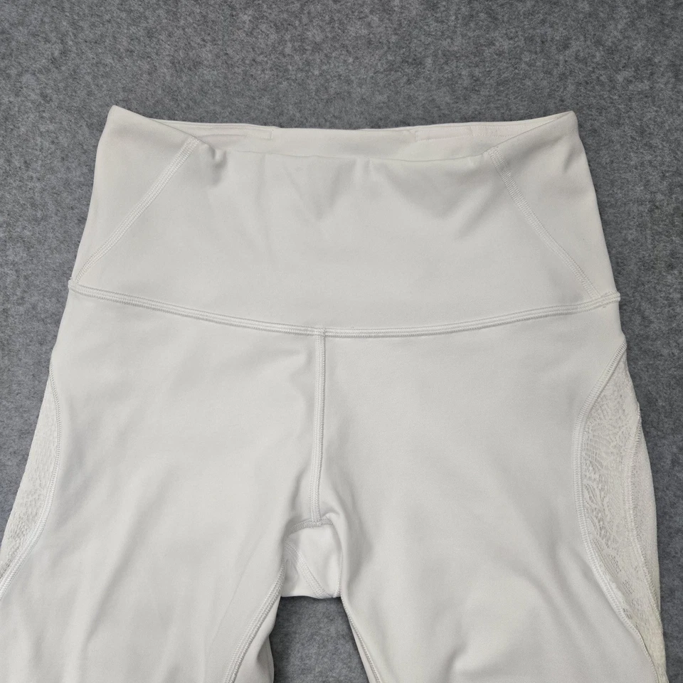 Pantalones Lululemon para mujer 6 calzas deportivas de yoga de tiro alto de malla de encaje blanco Foto 3 de 4