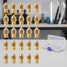 25PCS MK8 Ender 3 V2 Nozzles 0.4MM, 3D Printer Brass Hotend Nozzles