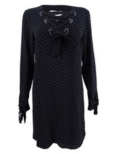 Michael Kors Women's Embellished Lace-Up Dress (S, Black/White) 191262856341