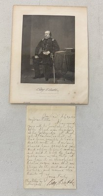 Original Civil War General Benjamin Butler Autographed Letter  & Engraving