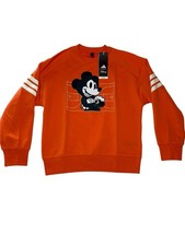 NWT Adidas Girls Mickey Mouse Crew Neck Sweat Shirt Size Small Reg 48