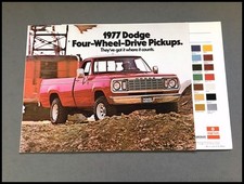 1977 Dodge Truck Pickup 4wd 4x4 Meyer Snow Plows Vintage Sales Brochure Folder