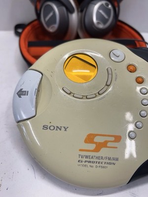 Vintage Sony D-FS601 Walkman CD Player Weather TV/AM/FM Radio With