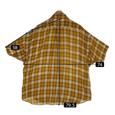 SSZ 20AW Ombre Check Short Sleeve Shirt Cotton Rayon Yellow Size M 