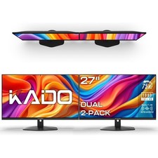 Monitor Set 2 Pack 27 Inch Full HD 1080p 75Hz Computer Screens with