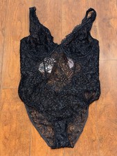 Savage X Fenty Black Romantic Corded Lace Underwire Teddy Bodysuit 8-10 Medium