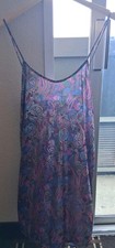 Vintage Undercover Wear Paisley Floral Pattern Nightgown Sz Med Satin Feeling