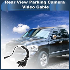 Car Reverse Rear View Parking Camera Video Cable 8 in 1 DC 0.37M Black
