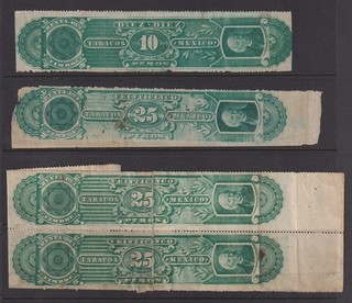 MEXICO Tobacco Tax Stamps as seen (L1382)